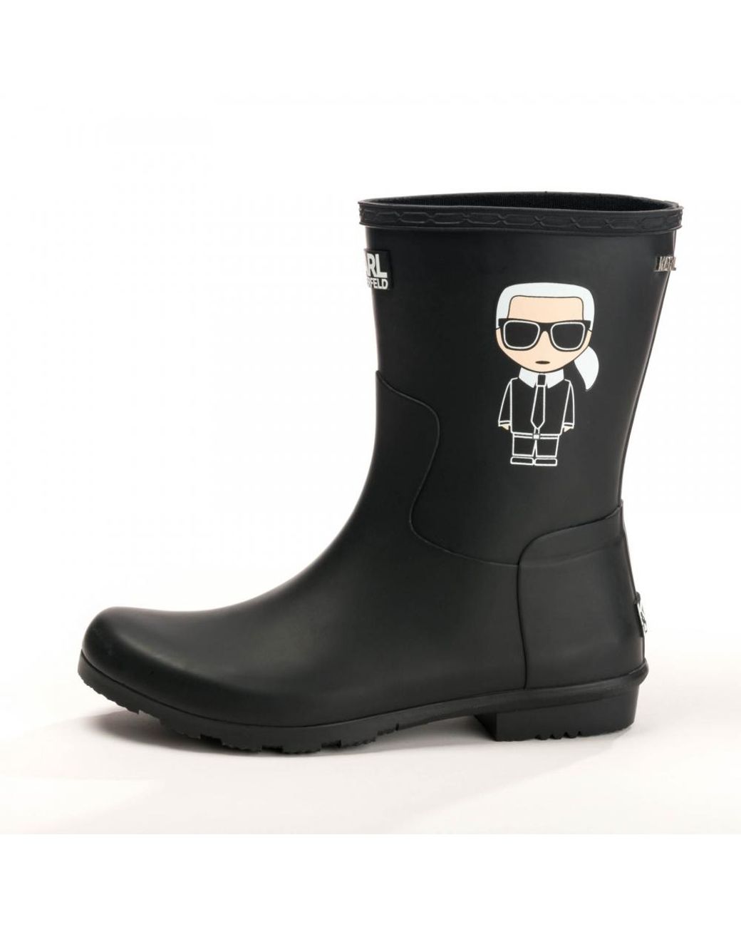 Karl Lagerfeld Kalosh Ikonic Rain Womens Wellington Boot in Black | Lyst