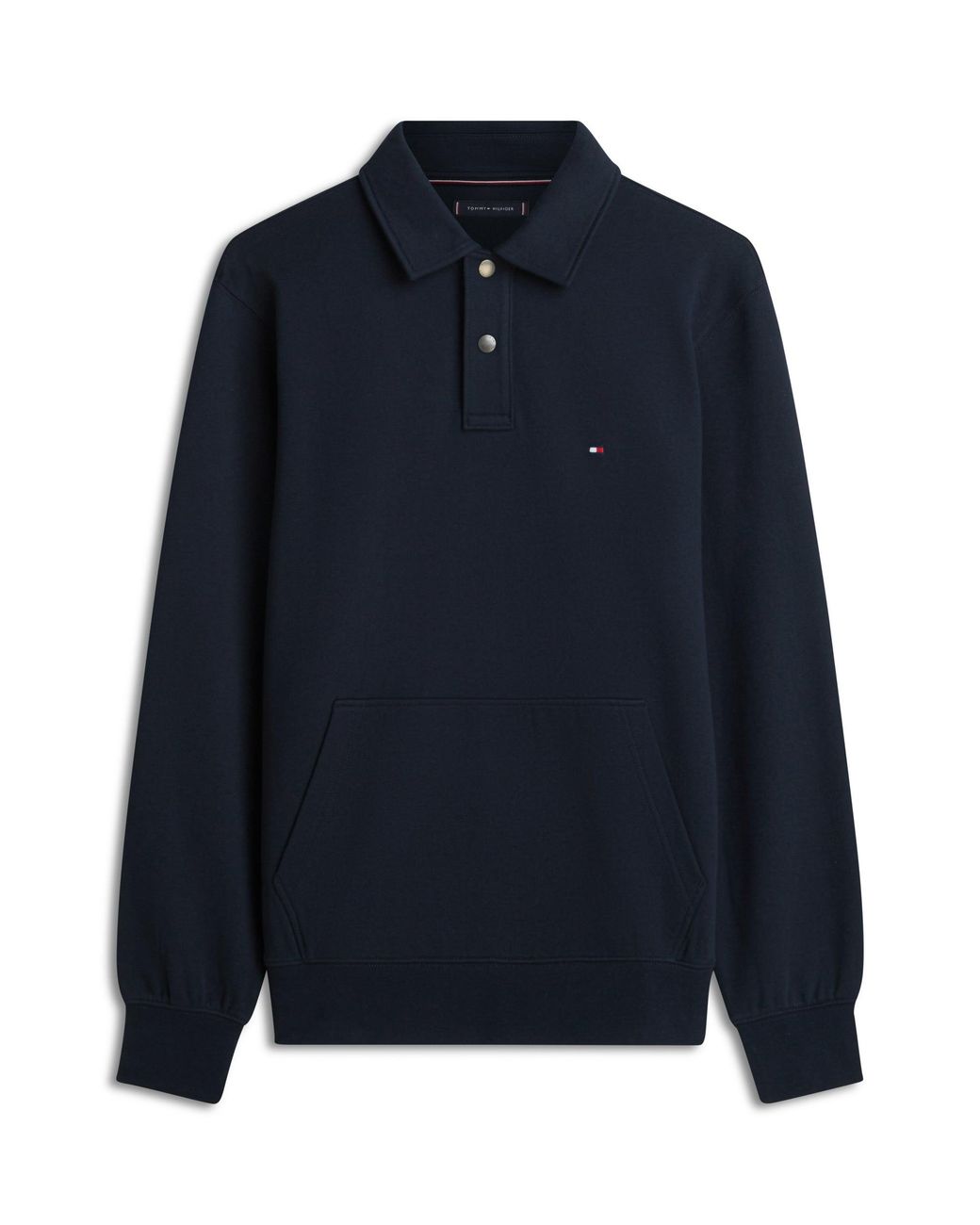 Tommy Hilfiger Blue Essential Terry Polo Snap Sweatshirt for men