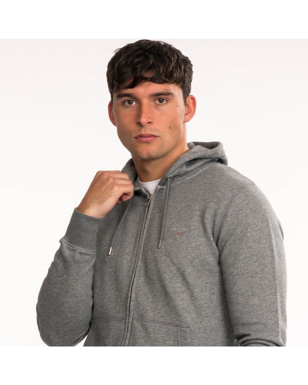 gant logo full zip hoodie