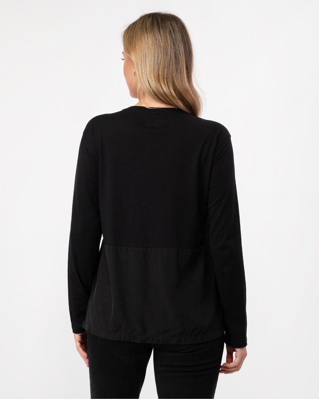 Woolrich Black Fluid Jersey Long Sleeve Tee