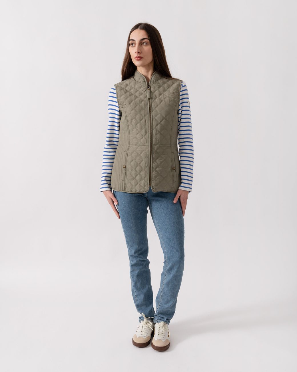 Joules Green Minx Diamond Quilt Gilet