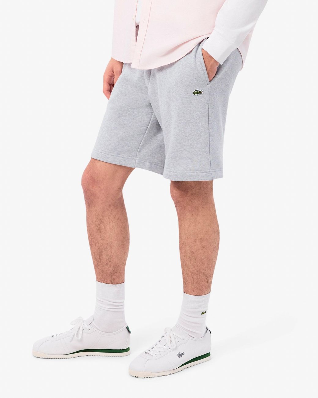 Lacoste Gray Regular Fit Fleece Shorts for men