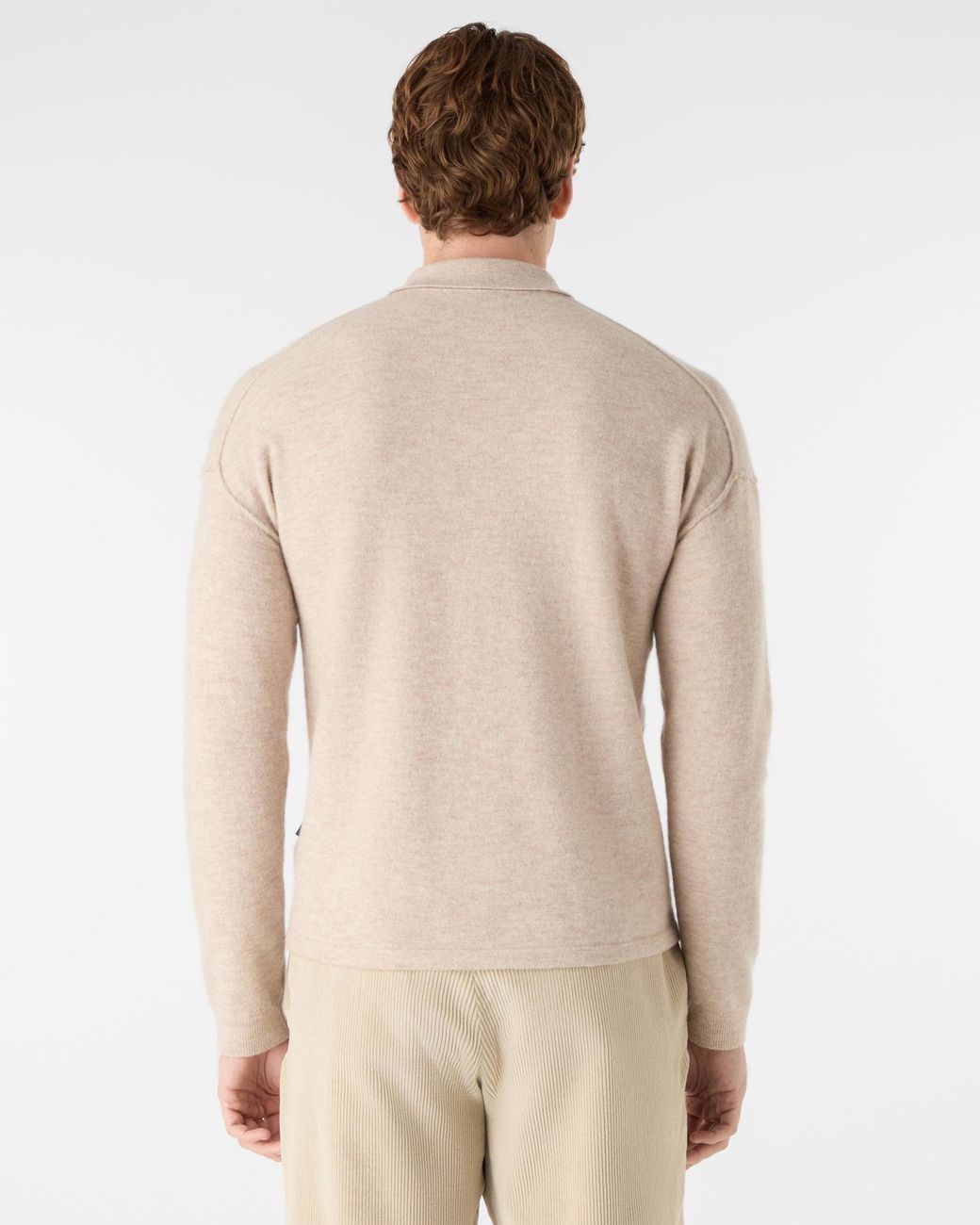 Oliver Sweeney Natural Killala Alpaca Wool Blend Quarter Zip Jumper for men