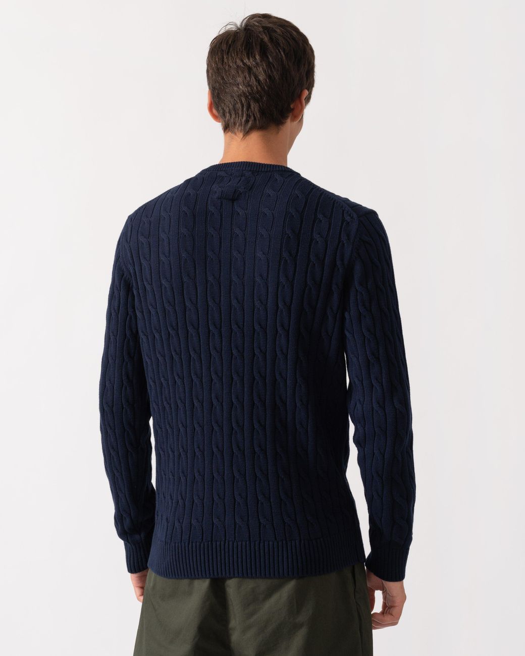 Joules Blue Cable Knit Crew Neck Jumper for men