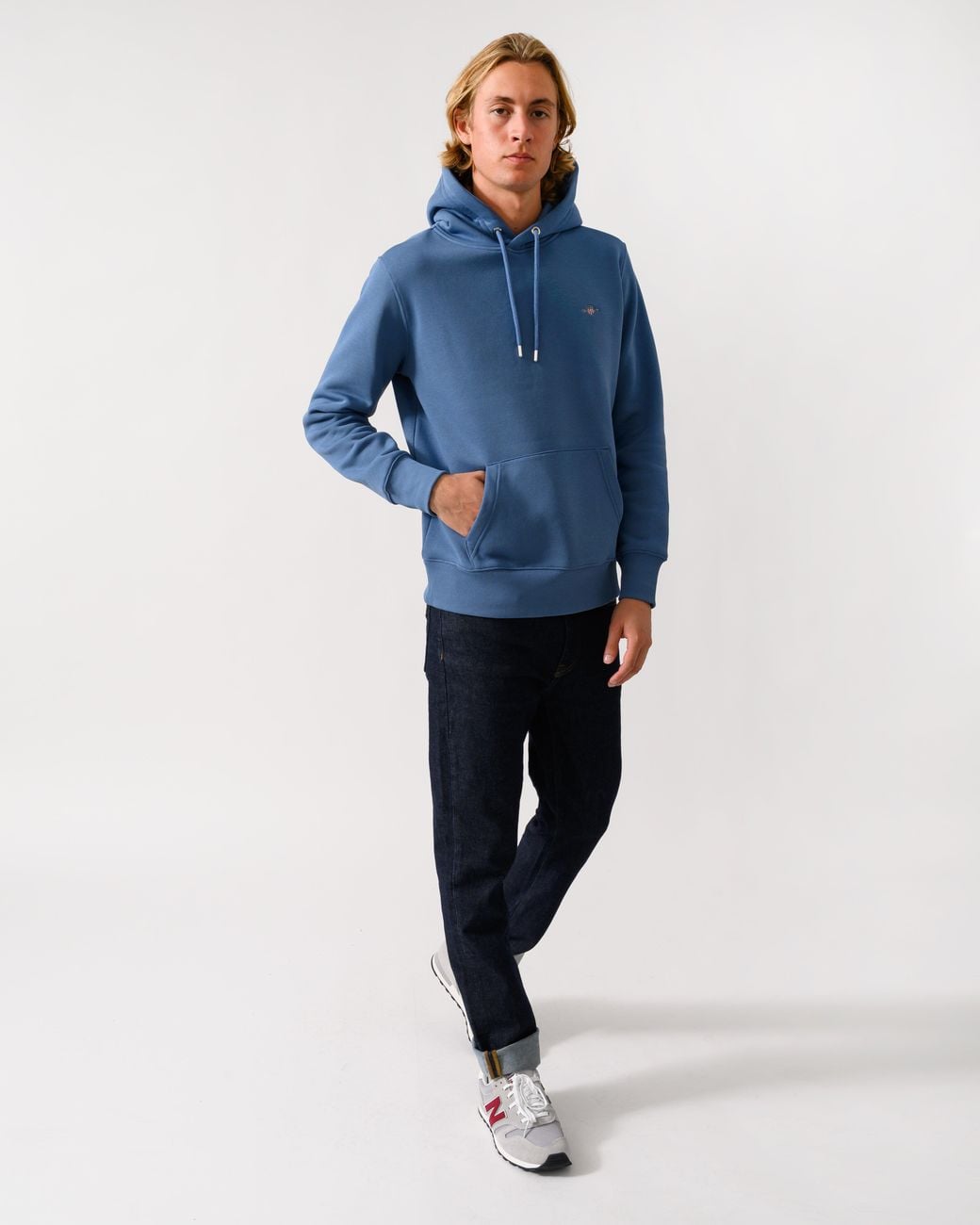 Gant Blue Regular Fit Shield Logo Pullover Hoodie for men