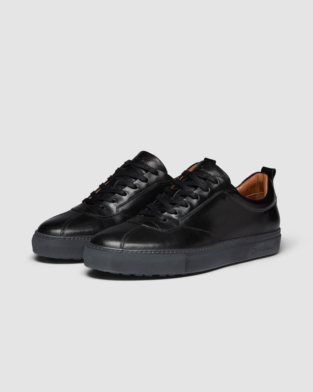 Oliver Sweeney Black Ermida Hand Finished Calf Leather Trainers for men