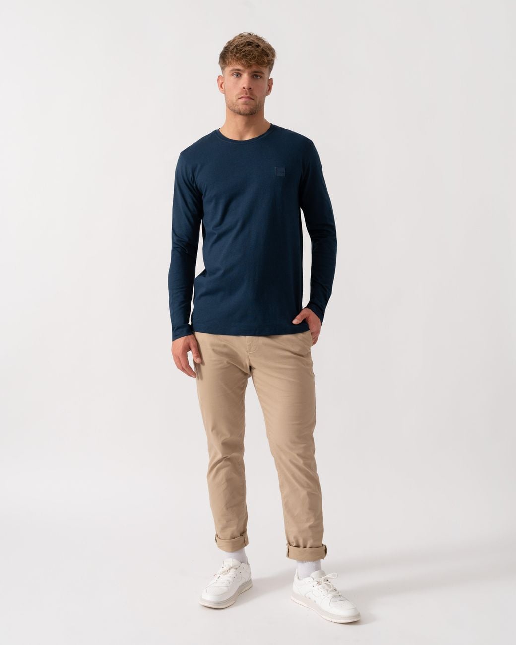 Boss Blue Tacks Long Sleeve T-Shirt for men