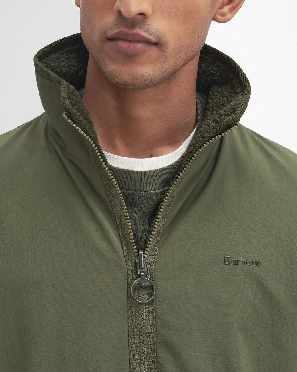 Barbour Green Reversible Fleece Jacket for men