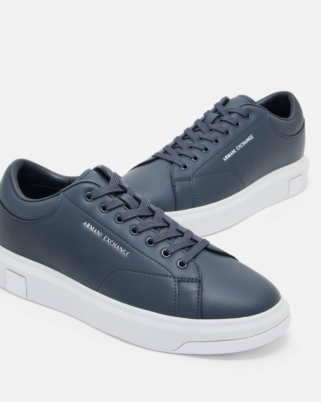 ARMANI EXCHANGE Blue Leather Sneakers for men