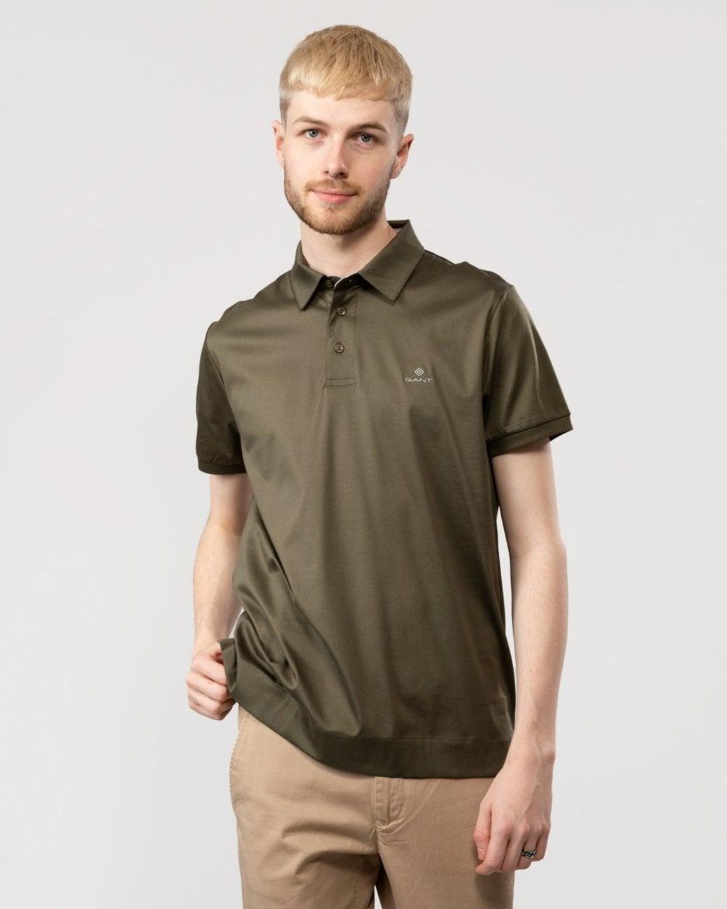 Gant Green Mercerized Jersey Short Sleeve Rugger Size: L for men