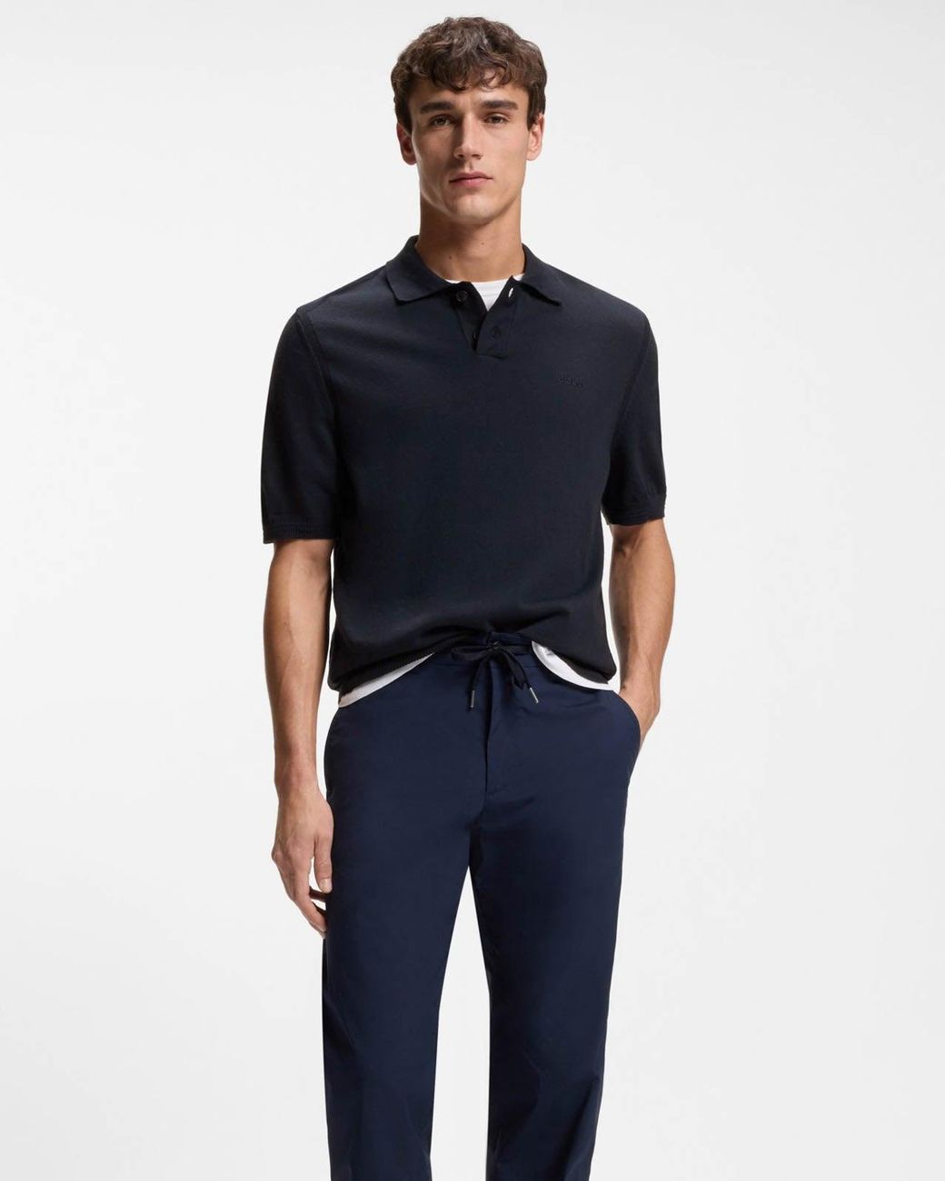 Boss Blue Asac_P Short Sleeve Polo Shirt for men