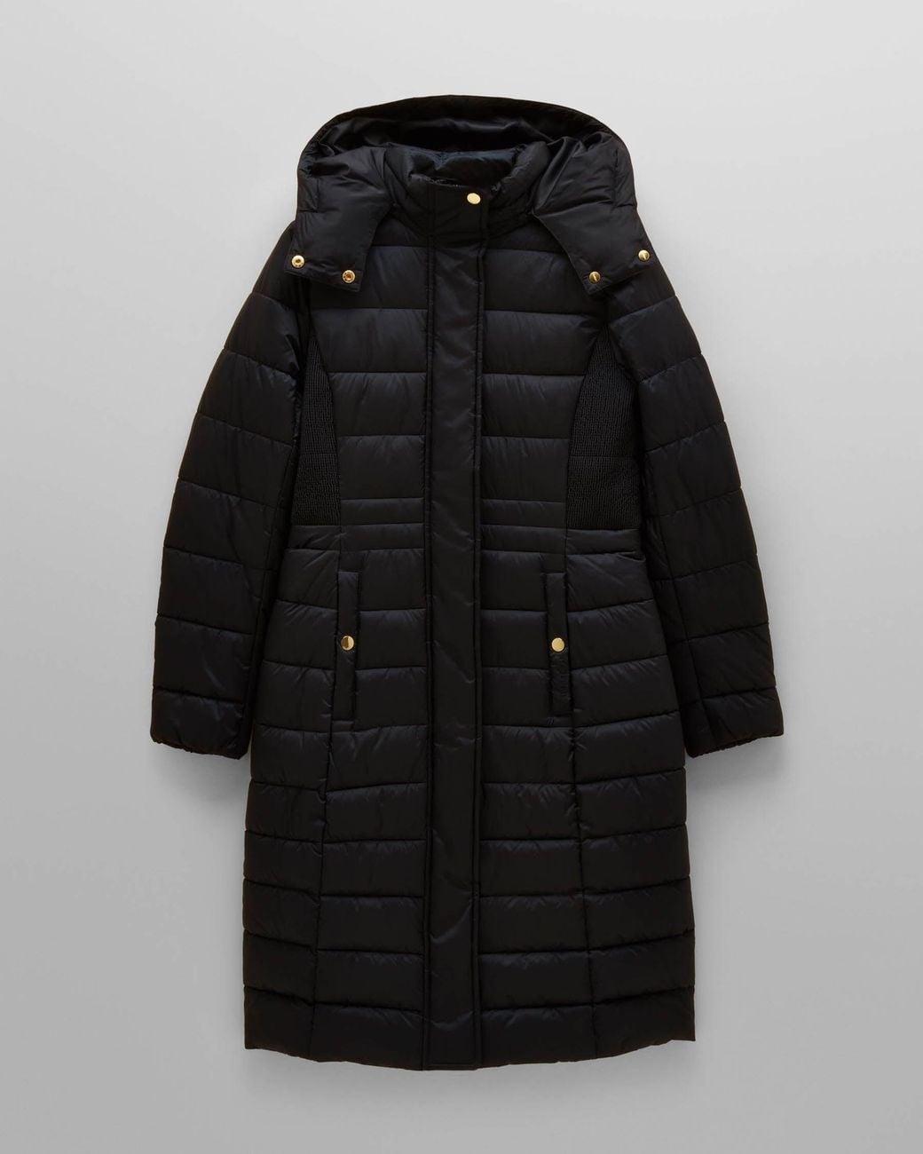 Joules Black Windborough Showerproof Longline Padded Coat
