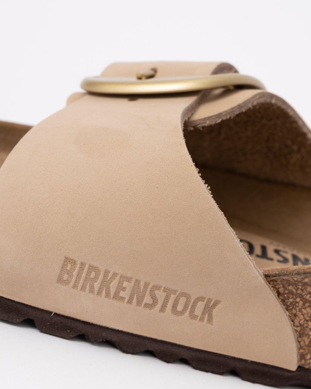 Birkenstock Brown Madrid Big Buckle Nubuck Leather Sandals