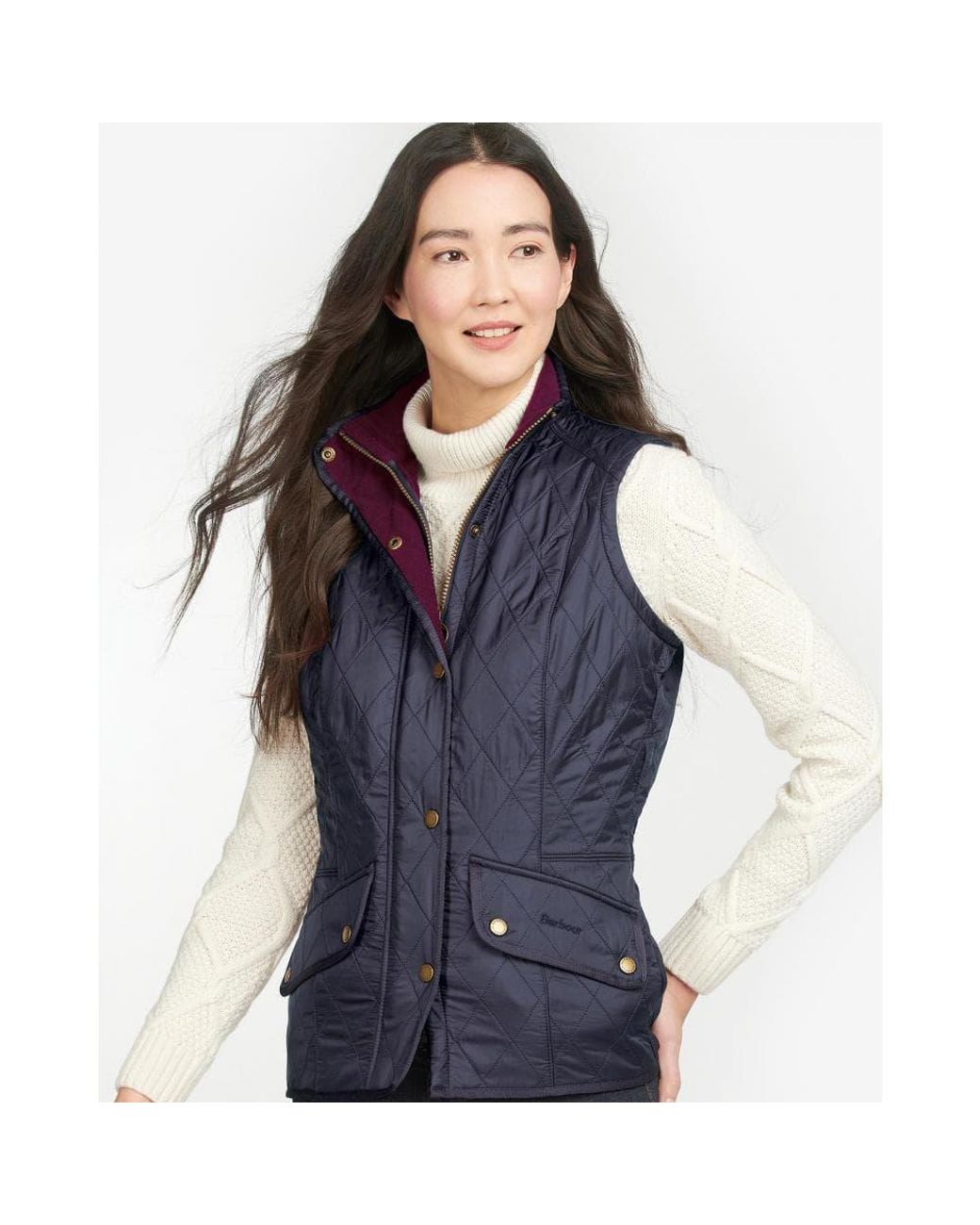 Barbour Cavalry Quilted Vest in Blue | Lyst