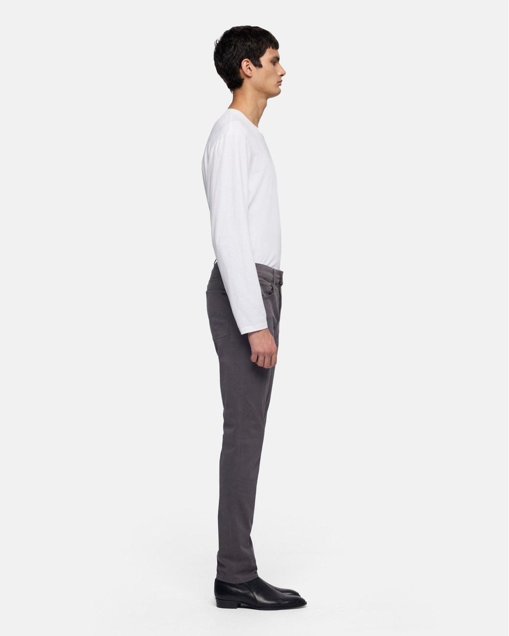 7 For All Mankind Gray Slimmy Slim Fit Stretch Sateen Jeans for men