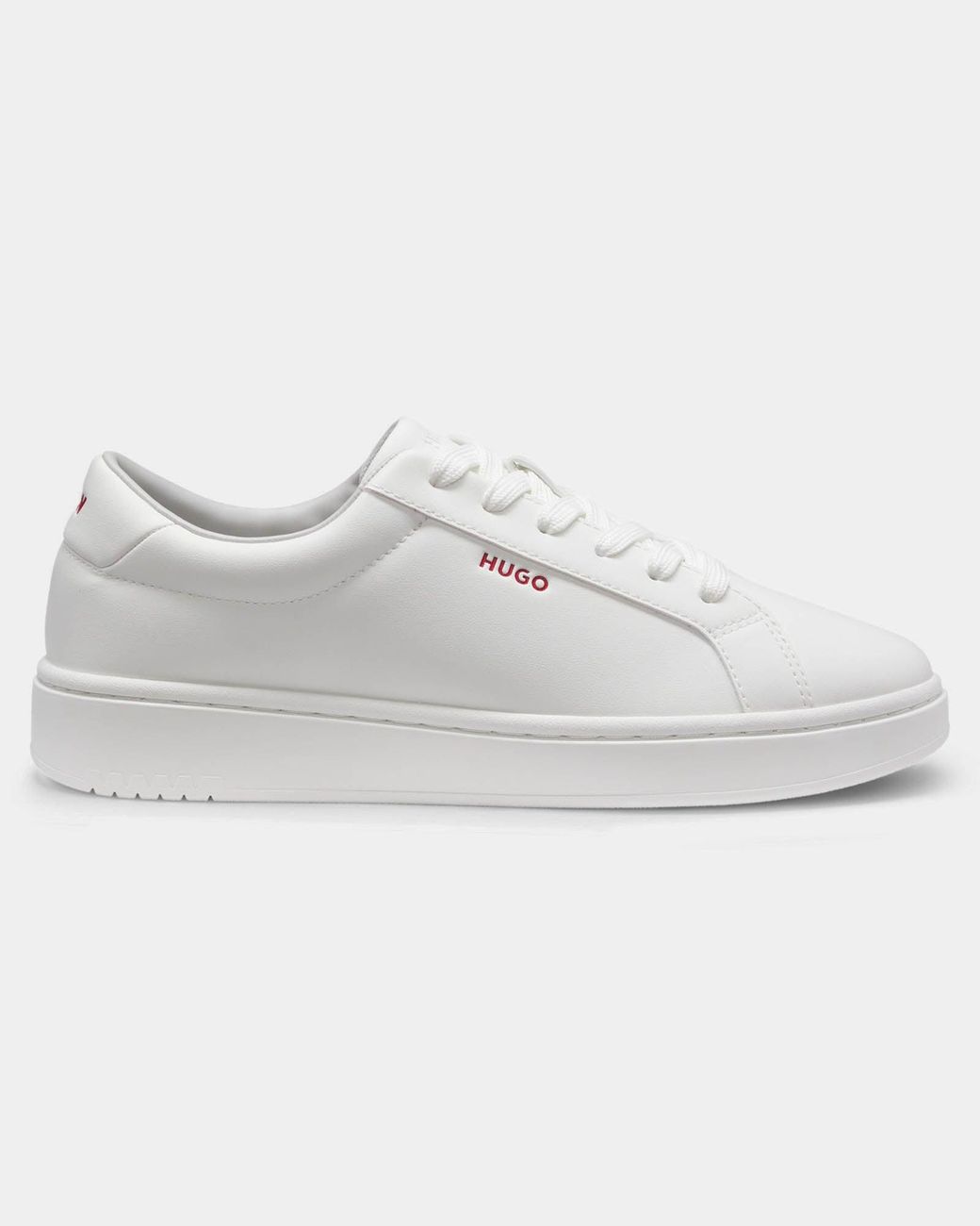 HUGO White Neston Contrast-Logo Trainers for men