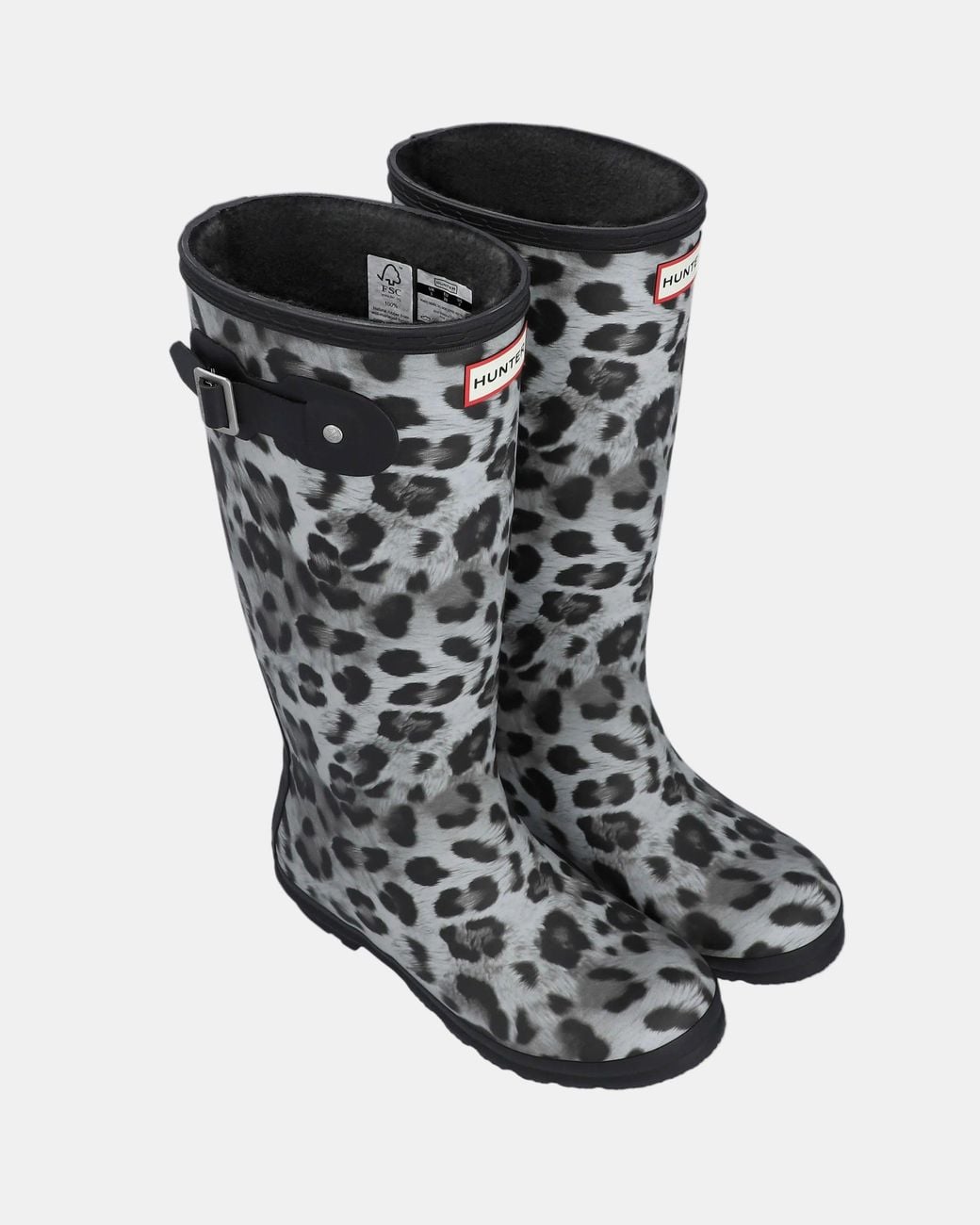 Hunter Black Original Tall Insulated Snow Leopard Boot