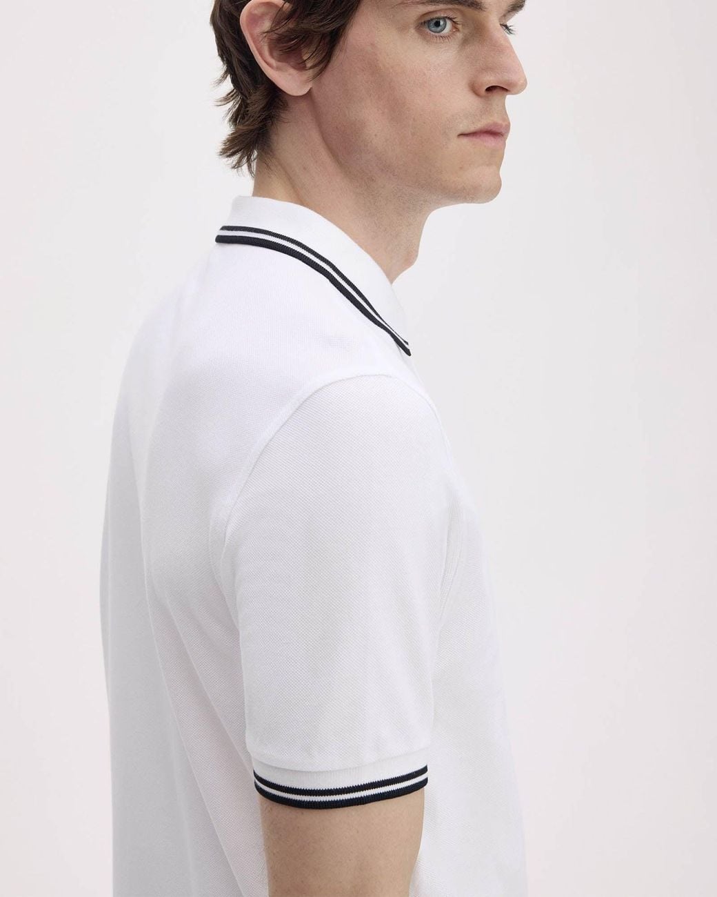 Fred Perry White Twin Tipped Signature Polo Shirt for men