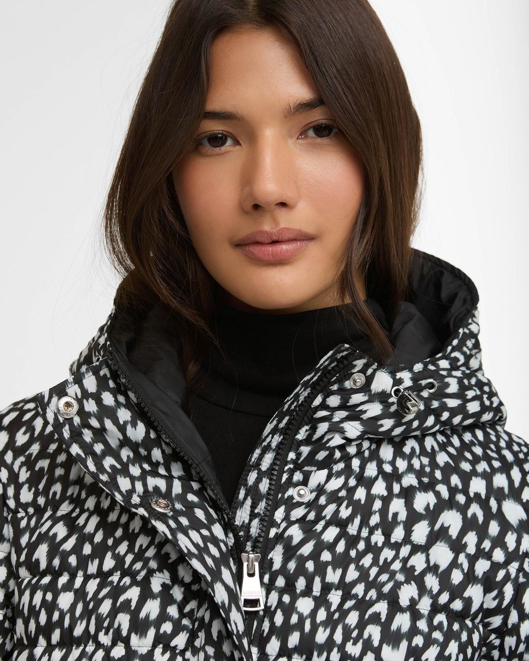 Barbour Gray Printed Jada Puffer Jacket