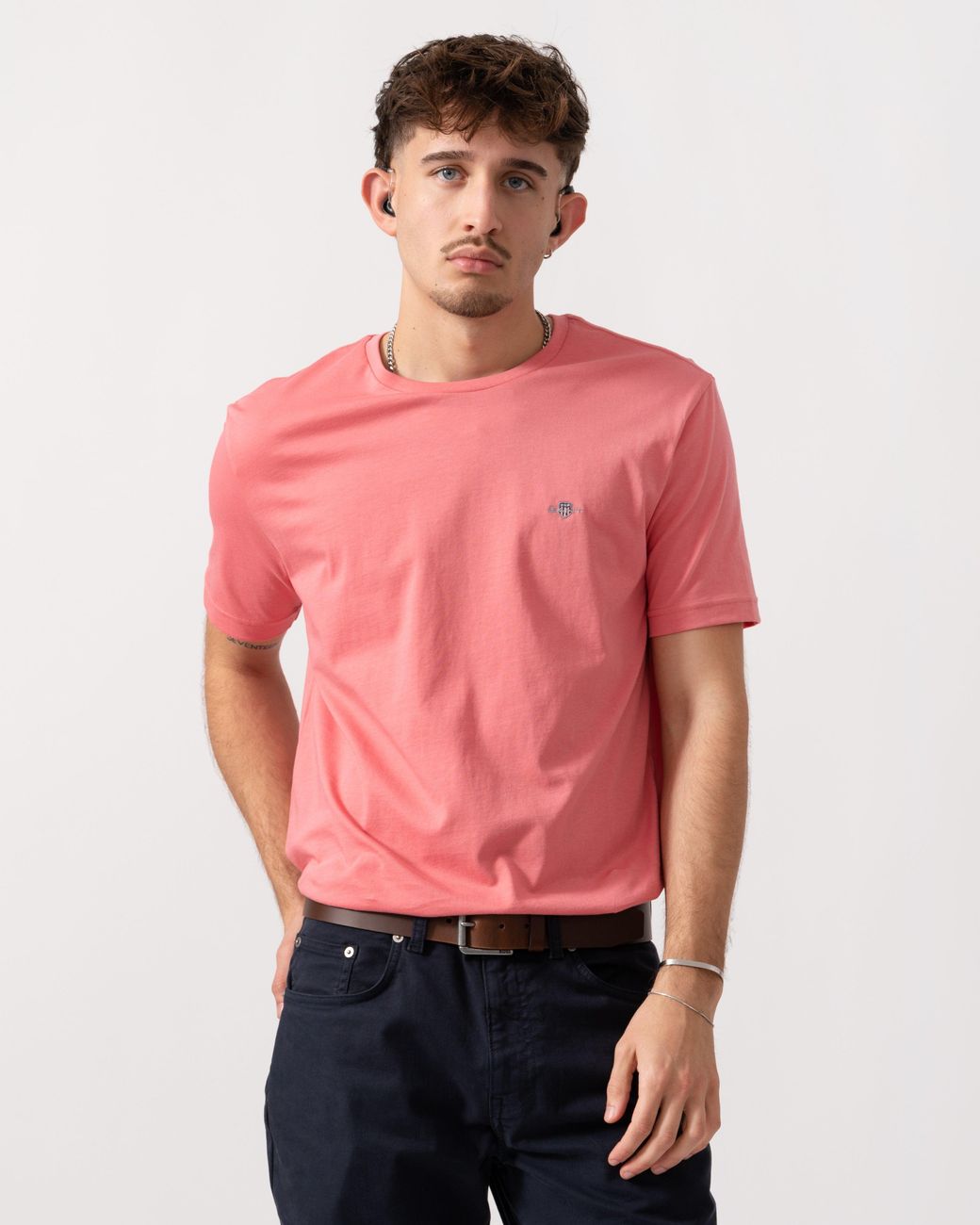 Gant Red Regular Fit Short Sleeve Shield Logo T-Shirt for men