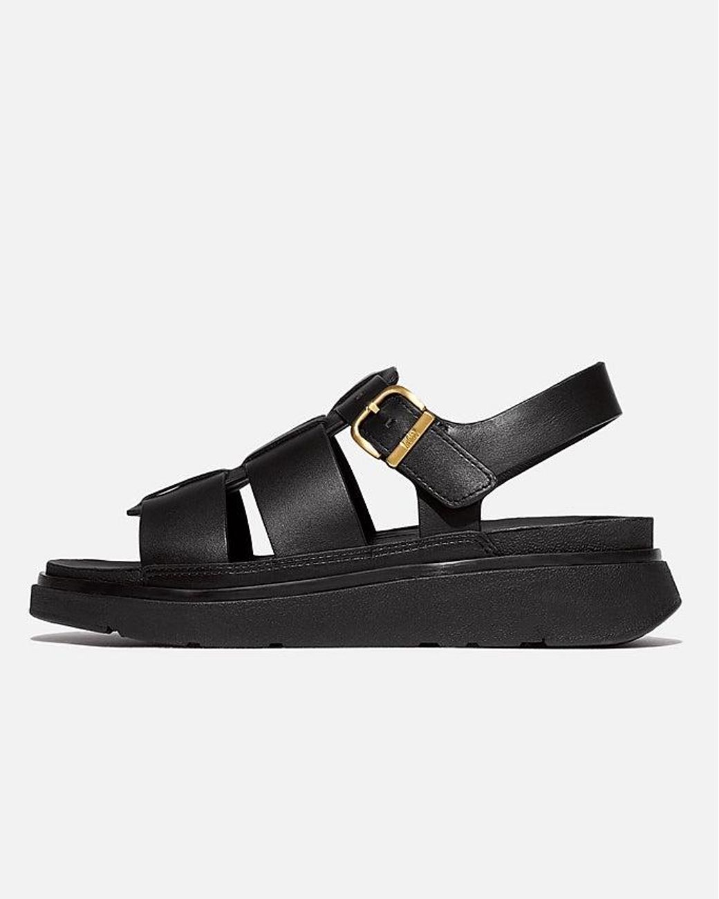 Fitflop Black Gen-Ff Leather Fisherman Sandals