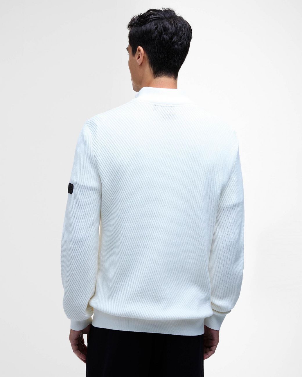 Barbour White Dune Funnel Neck Jumper for men