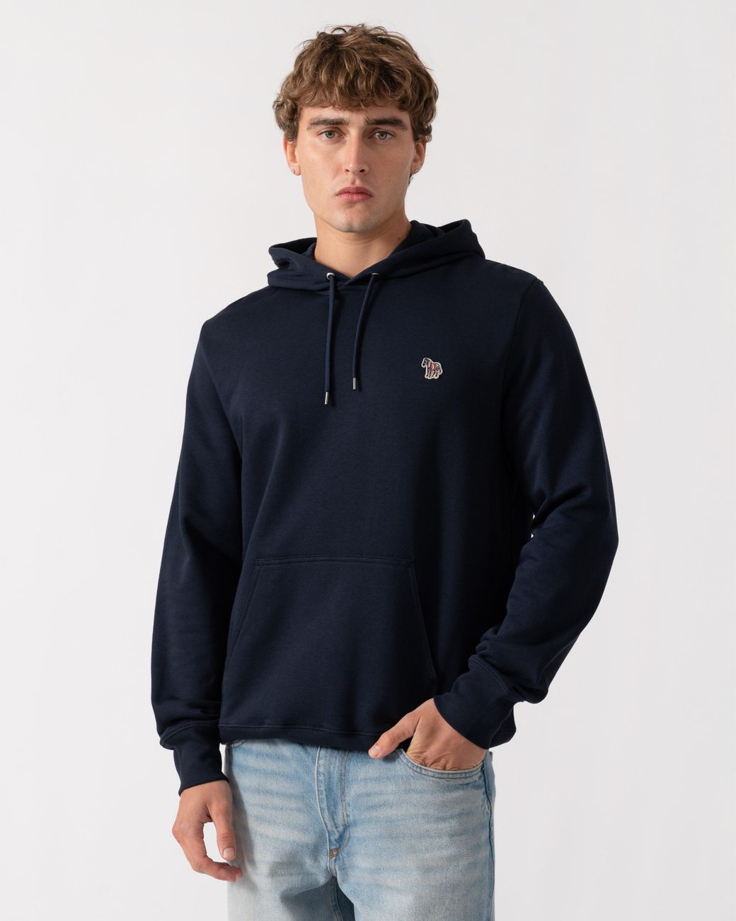 Paul Smith Blue Ps Pullover Hoodie With Zebra Logo for men