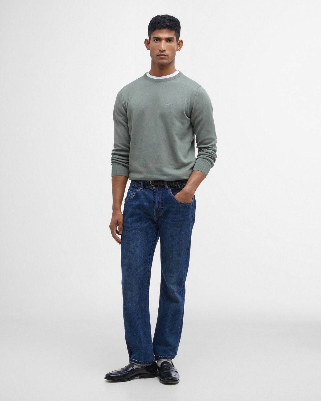 Barbour Gray Pima Cotton Crew Sweatshirt for men