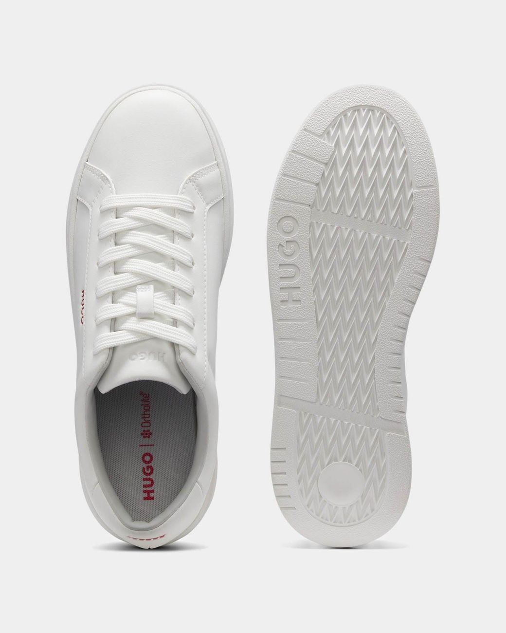 HUGO White Neston Contrast-Logo Trainers for men