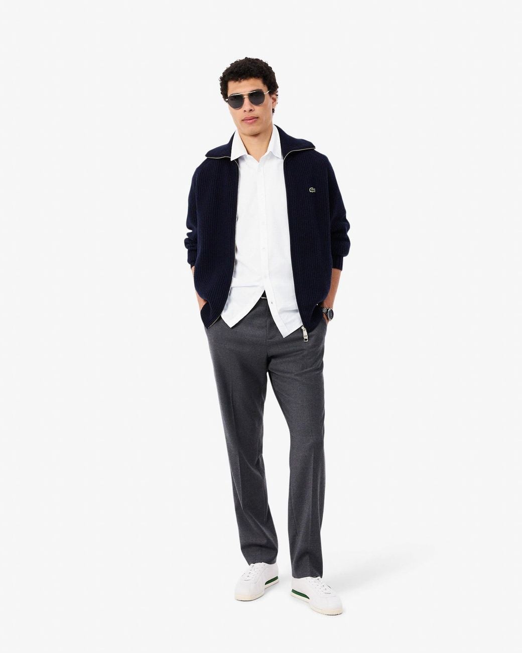 Lacoste White Regular Fit Oxford Shirt for men