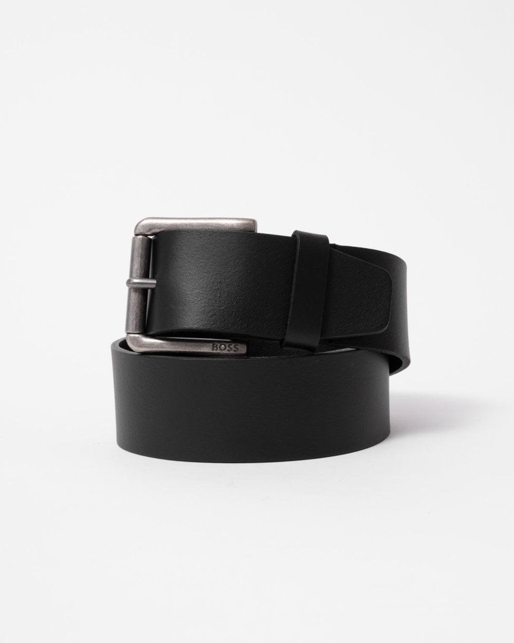 Boss Black Joris Italian Leather Belt With Engraved Buckle for men