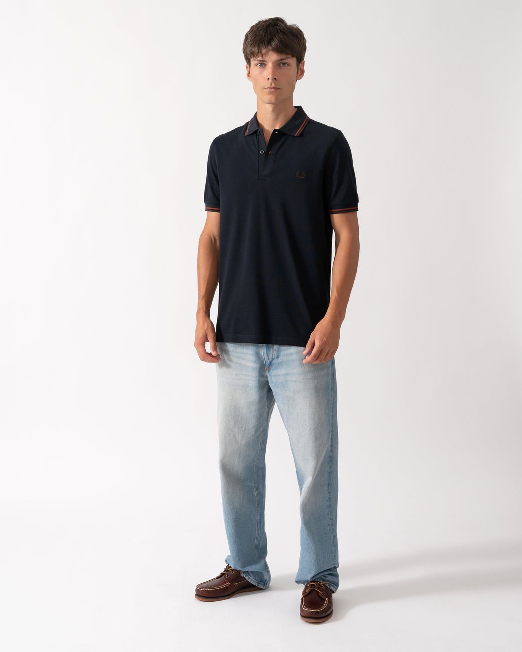 Fred Perry Black Twin Tipped Signature Polo Shirt for men