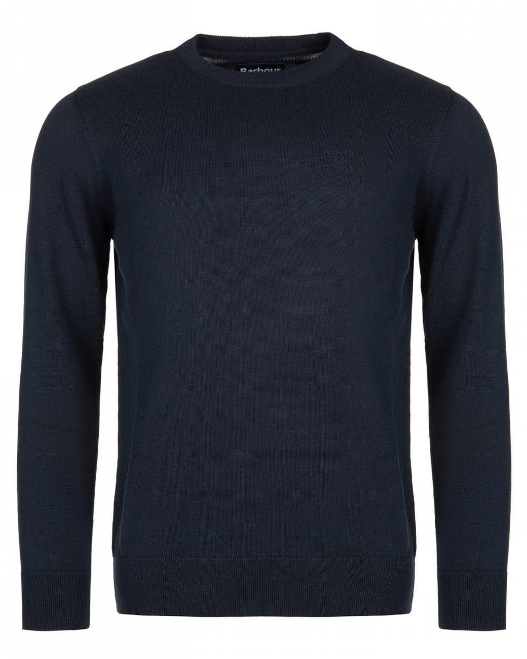 Barbour Blue Pima Cotton Crew Sweatshirt for men