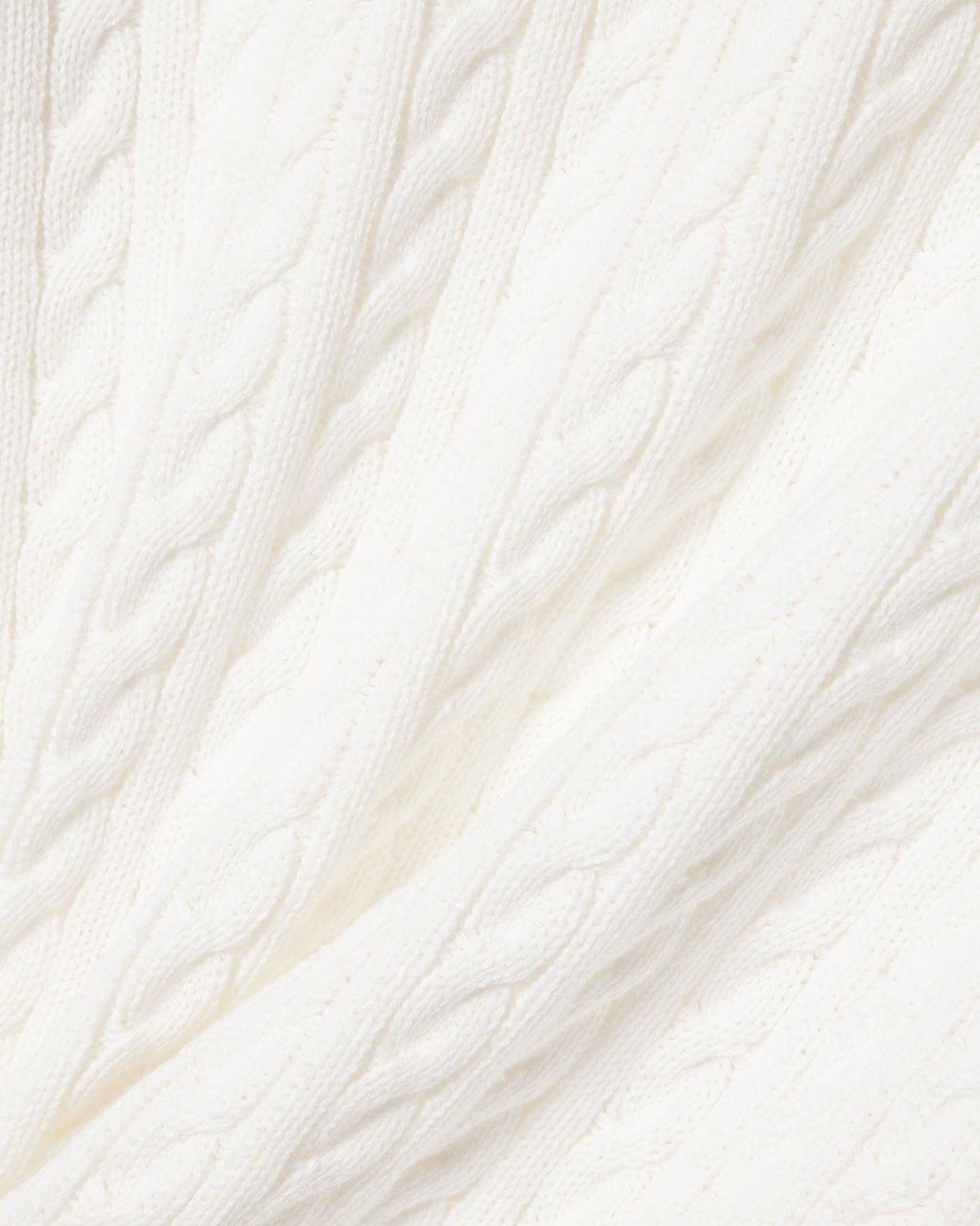 Lacoste White Cable Knit Cotton Jumper for men