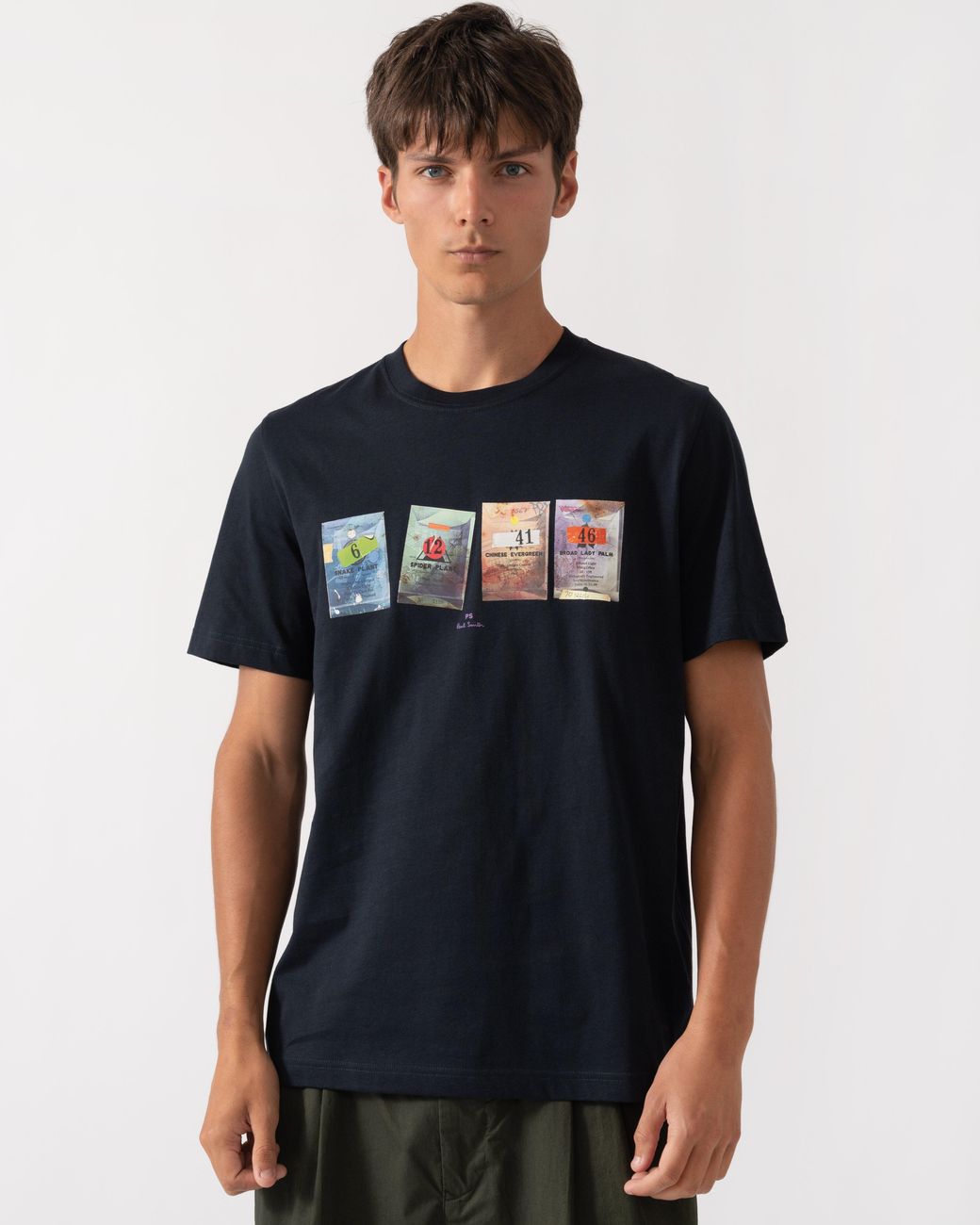 Paul Smith Blue Ps Regular Fit Seed Packets Graphic T-Shirt for men
