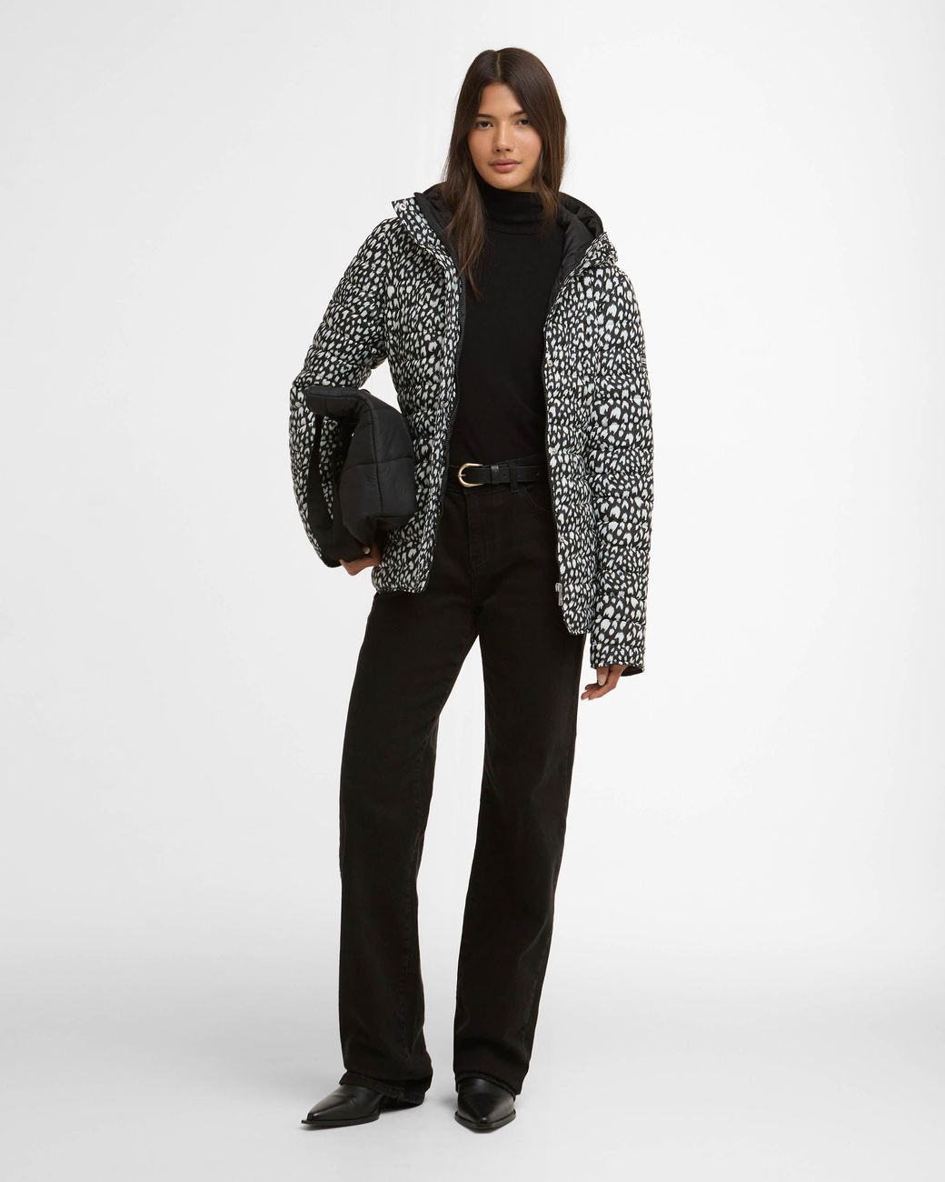 Barbour Gray Printed Jada Puffer Jacket