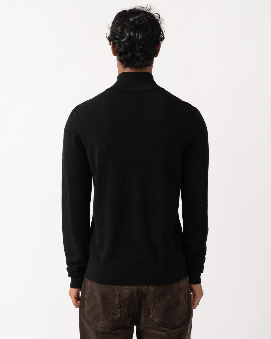 Belstaff Black Colden Merino Quarter Zip Jumper for men