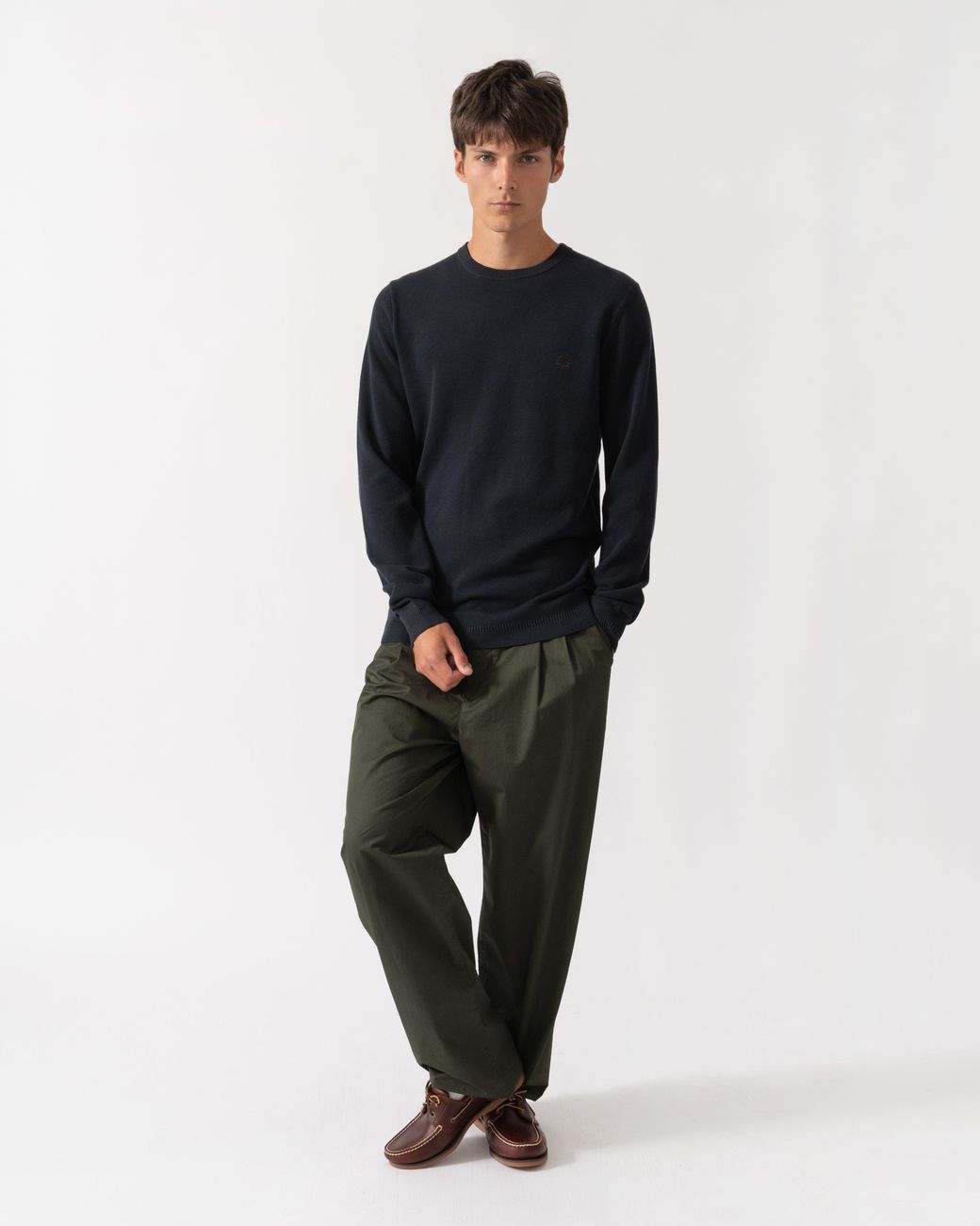 Fred Perry Black Pique Stitch Jumper for men