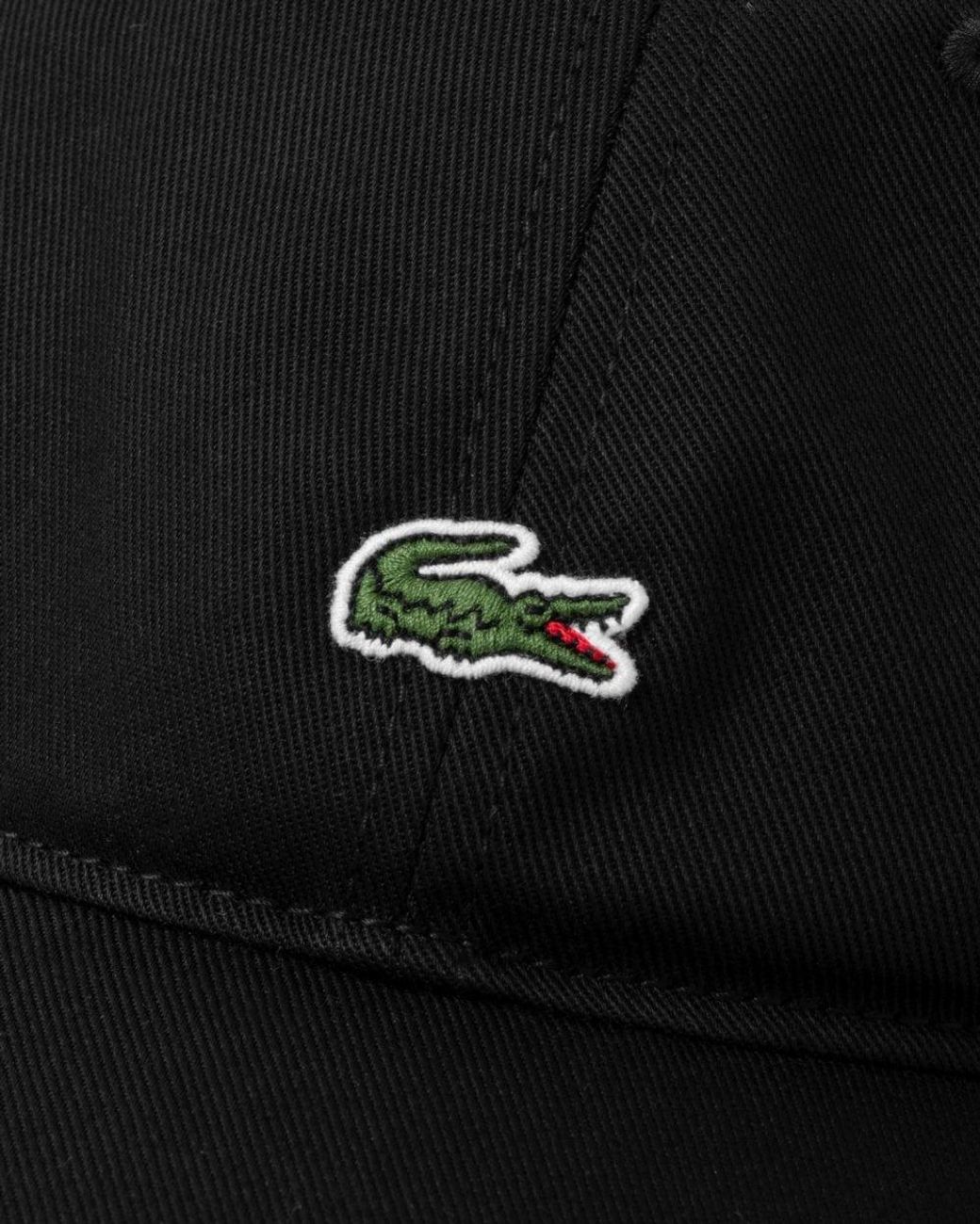 Lacoste Black Organic Cotton Twill Cap for men