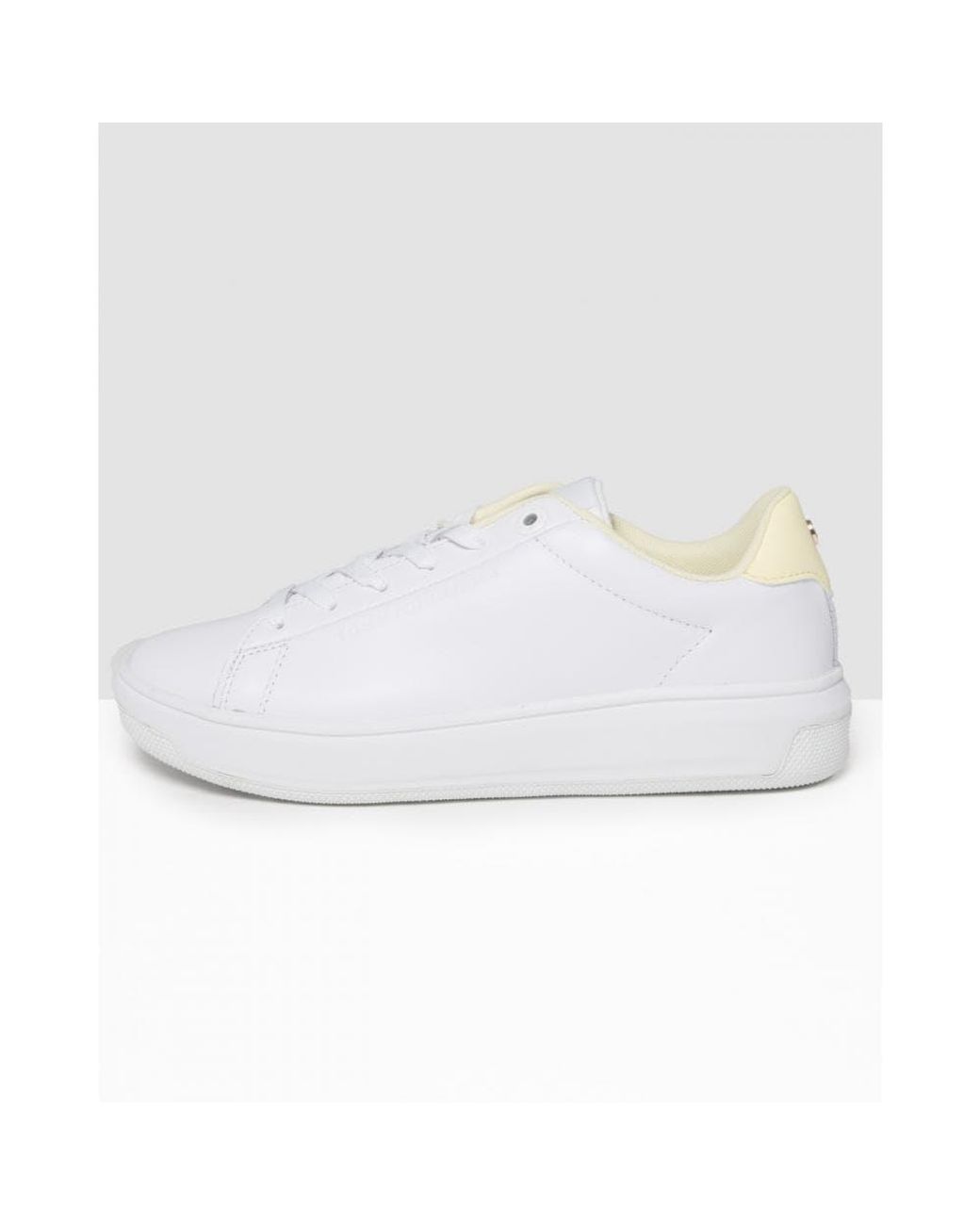 Tommy Hilfiger Lowcut Leather Cupsole Trainers in White | Lyst UK