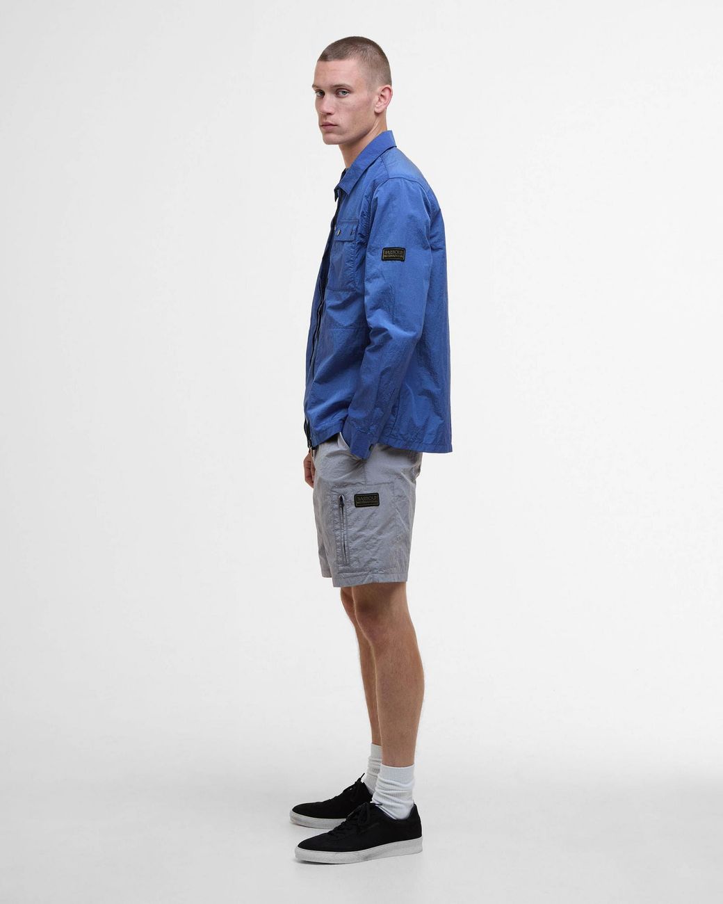 Barbour Blue Central Logo T-Shirt for men