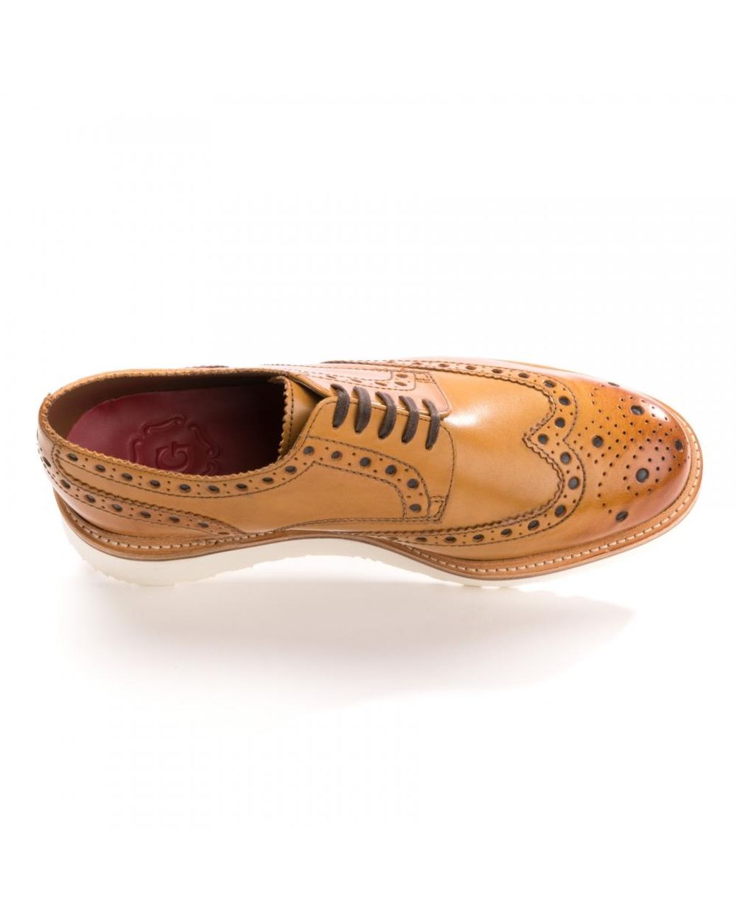 Grenson Archie Brogue Rubber Sole Tan 