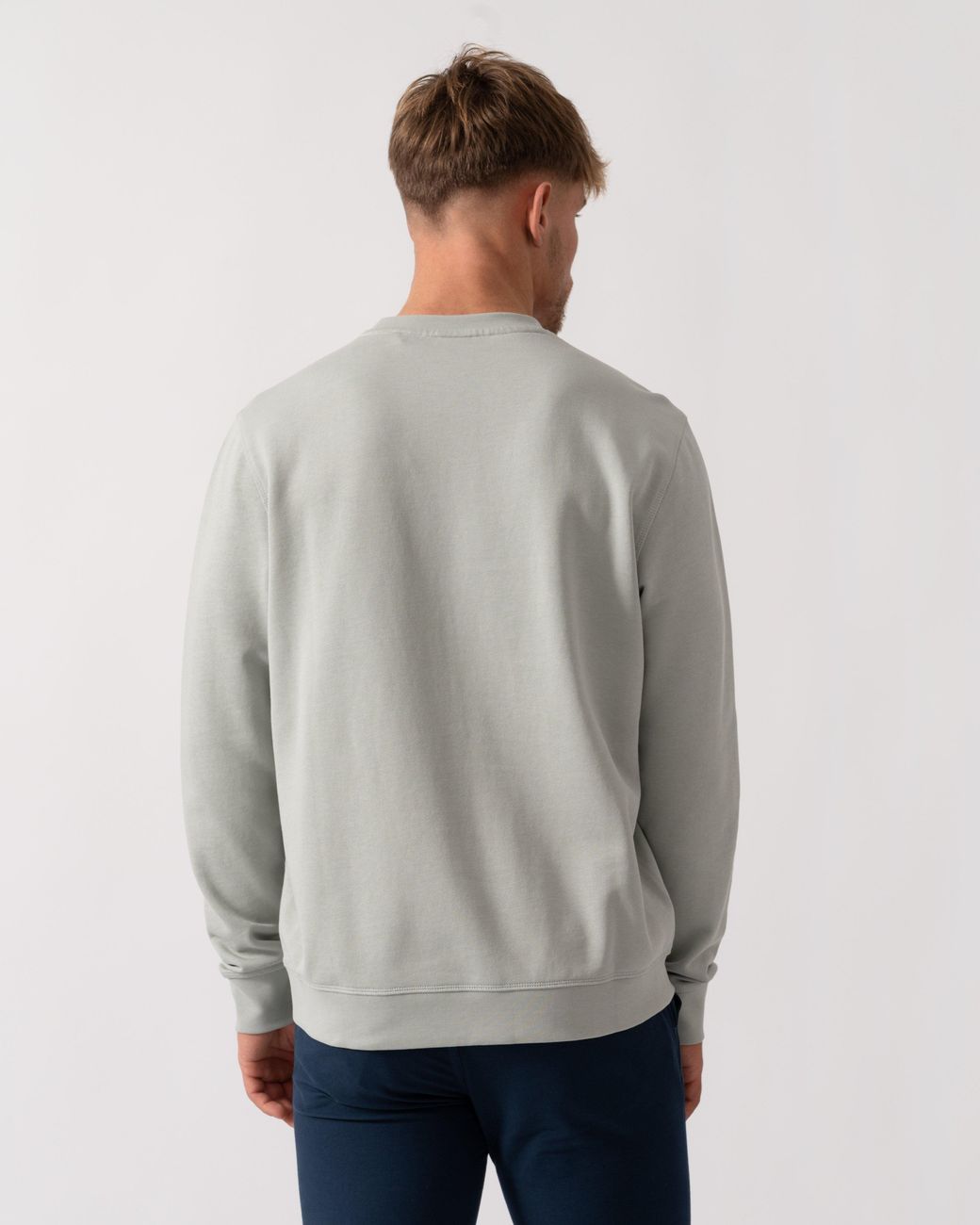 Boss Gray Westart Crew Neck Sweatshirt With Logo Patch for men