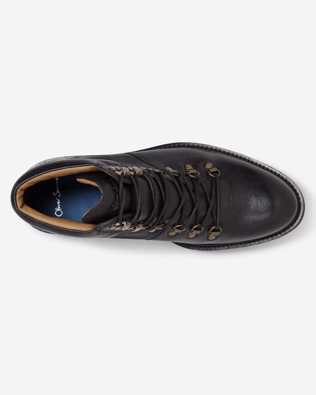 Oliver Sweeney Black Helford Soft-Milled Calf Leather Walking Boots for men