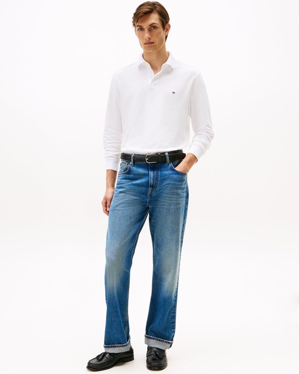 Tommy Hilfiger White 1985 Regular Long Sleeve Polo Shirt for men