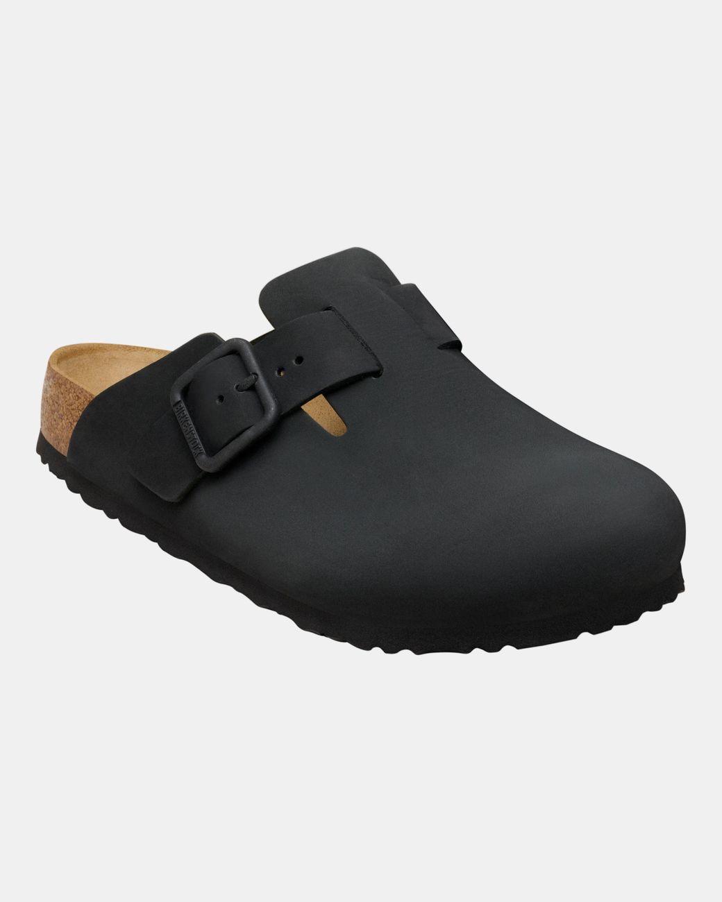 Birkenstock Black Boston Wire Buckle Nubuck Leather Clogs