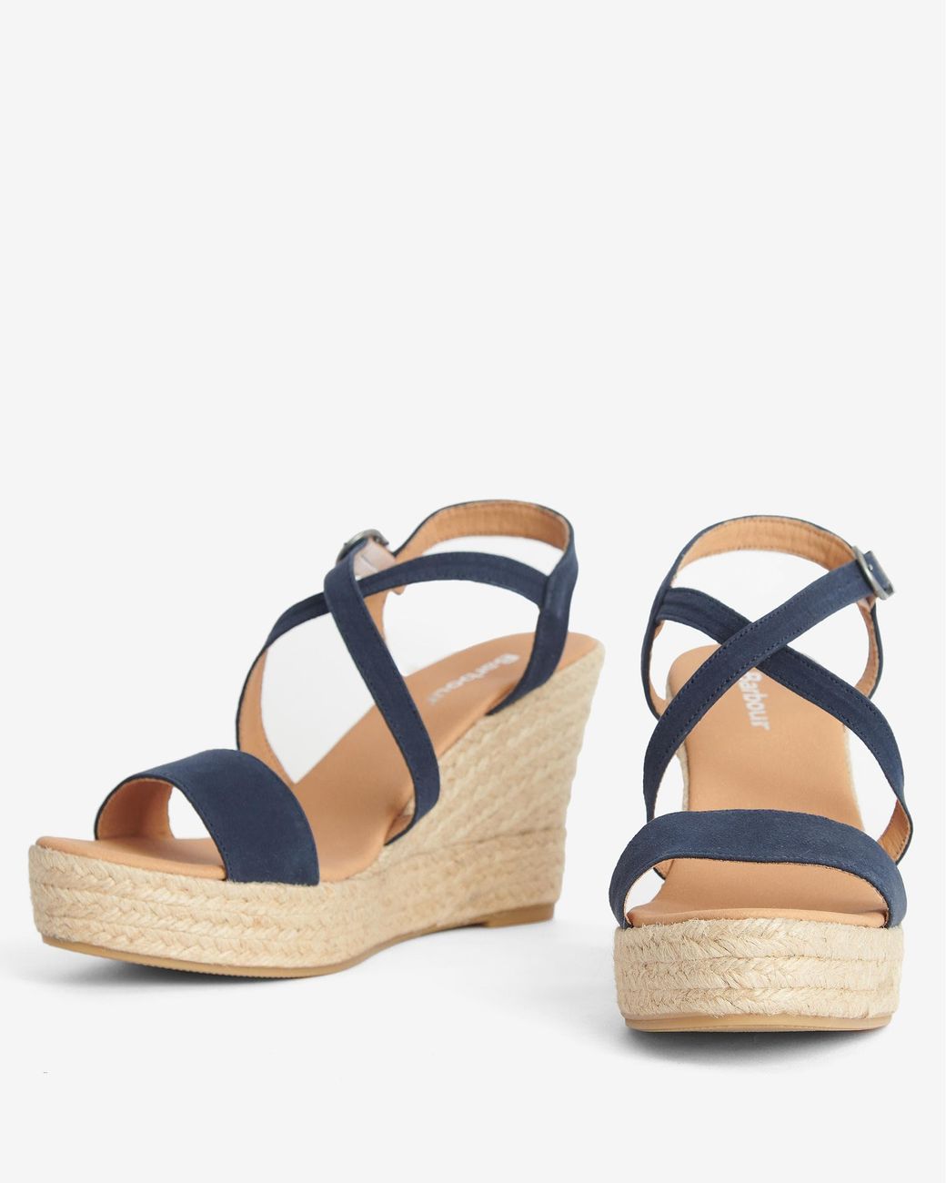 Barbour Blue Lucia Wedge Espadrilles