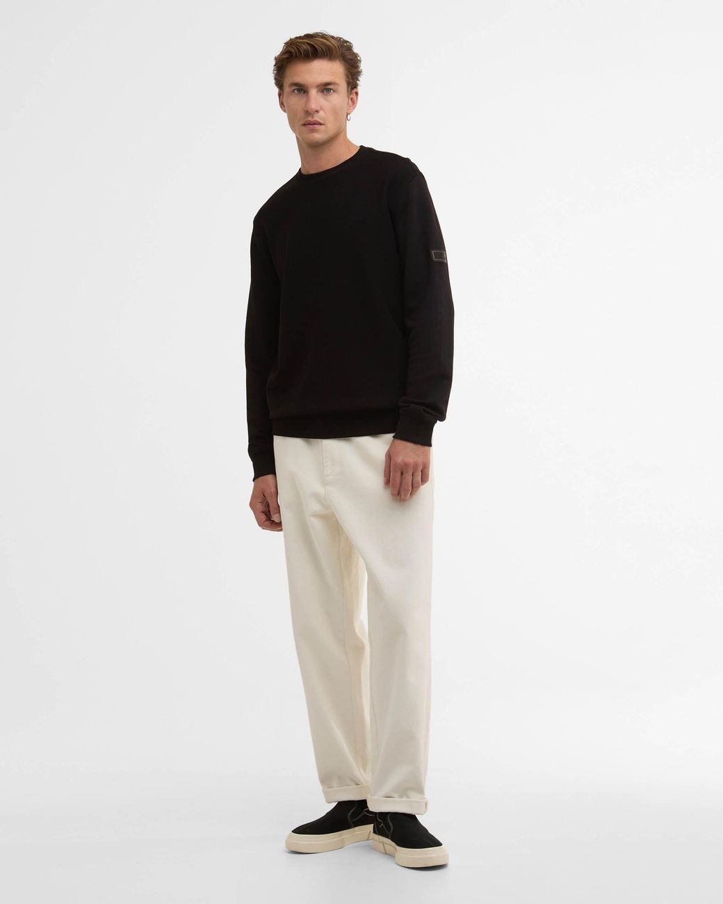 Barbour Black Kaspian Crewneck Sweatshirt for men