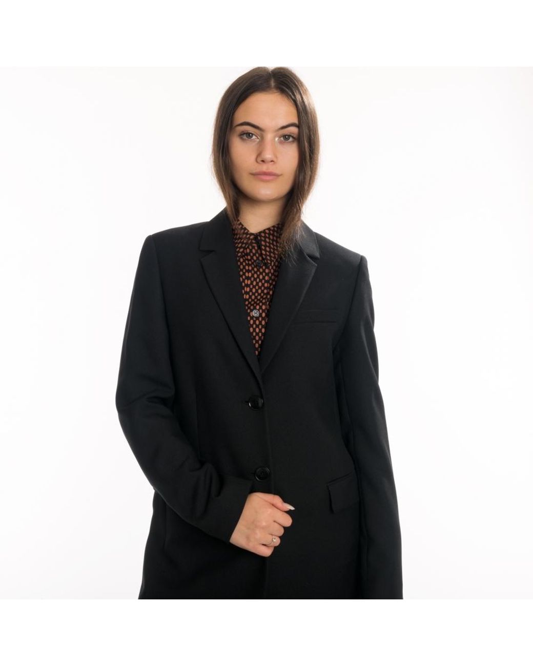 Calvin Klein Uniform Crombie Womens Coat in Black | Lyst Canada