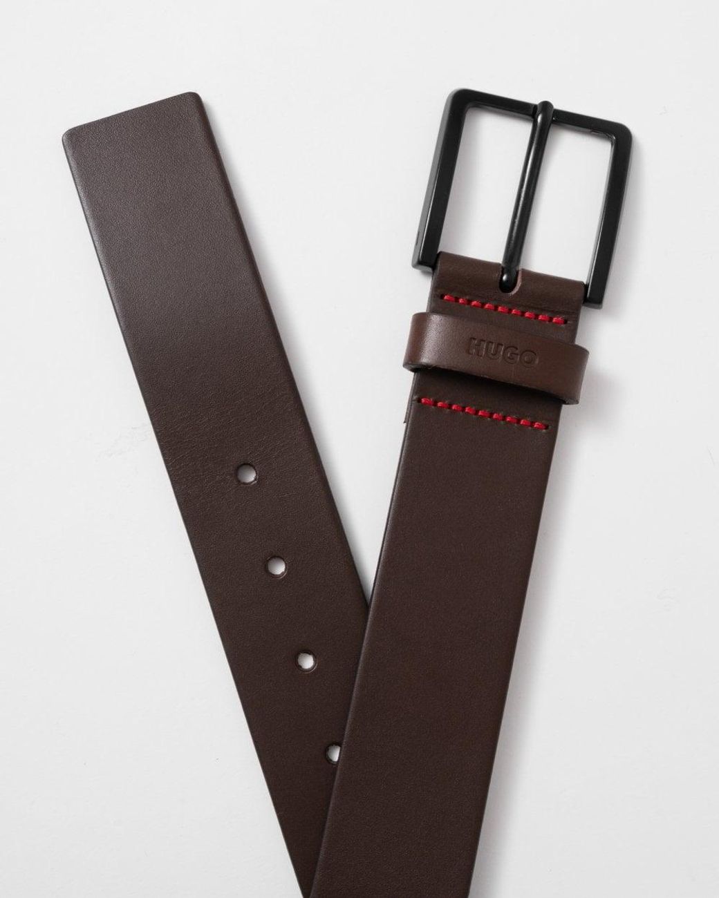 HUGO Brown Gioni Leather Belt Nos for men